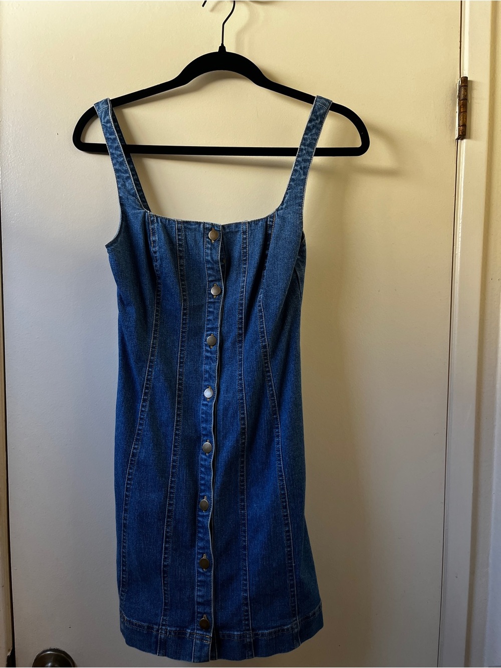 BDG Dark Blue Denim Button-Up Mini Dress